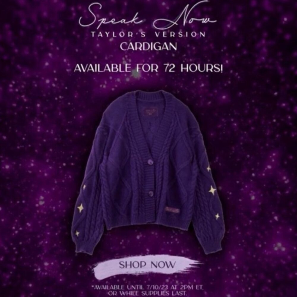 NEW AUTHENTIC LIMITED EDITION Taylor Swift Speak Now Cardigan M/L